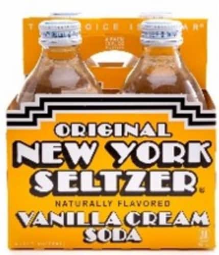 Original New York Seltzer Vanilla Cream Soda Bottles Perspective: front