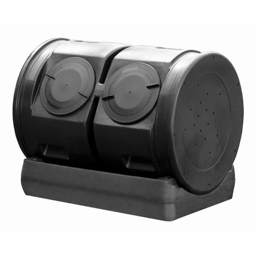 Good Ideas Compost Wizard Outdoor Garden Dual Tumbler Compost Container, Black Perspective: front