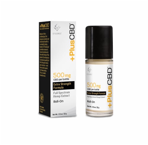 PlusCBD™ Oil Extra Strength Hemp Roll-On Perspective: front