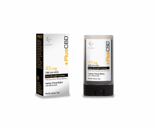 PlusCBD™ Oil Gold Travel Stick Balm Perspective: front