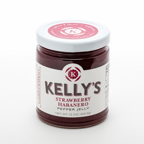 Kelly's Strawberry Habanero Pepper Jelly Perspective: front