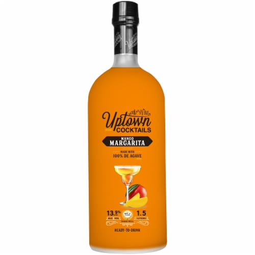Uptown Cocktails Mango Margarita Ready to Drink Cocktail Single Bottle Perspective: front