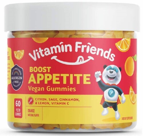 Vitamin Friends Boost Appetite Orange Vegan Gummies Perspective: front