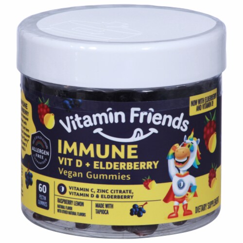 Vitamin Friends Immune Probiotic Vegan Gummies Perspective: front