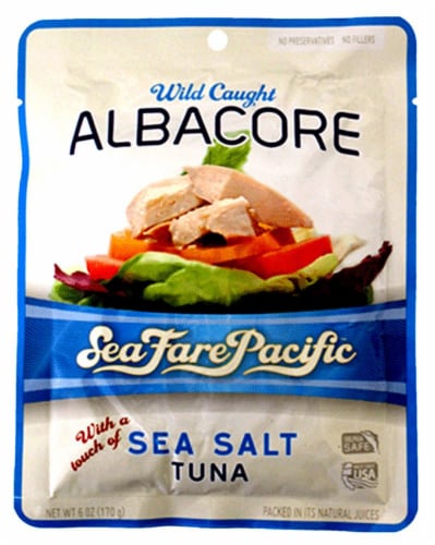 Sea Fare Pacific Sea Salt Albacore Tuna Pouch Perspective: front