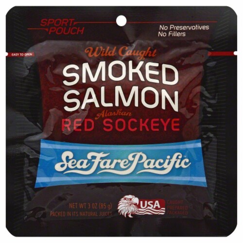 Sea Fare Pacific Wild Caught Smoked Salmon Red Sockeye Perspective: front