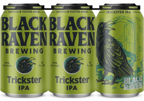 Black Raven Trickster IPA Craft Beer Perspective: front