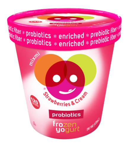 Mixmi Strawberries & Cream Frozen Yogurt Perspective: front