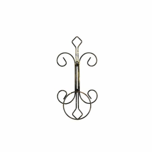 ORE International LB-1717 16 in. Single Pot Cast-Iron Crest Wall Planter Decor Perspective: front