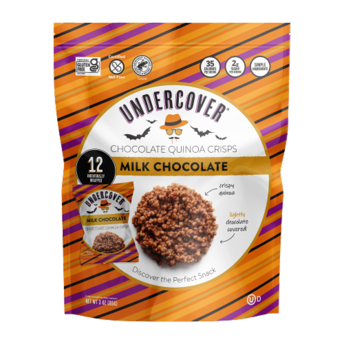 Undercover® Individually Wrapped Halloween Milk Chocolate Quinoa Crisps Perspective: front