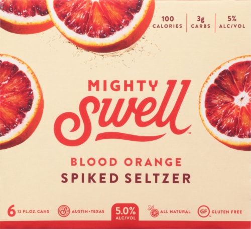 Mighty Swell Blood Orange Spiked Seltzer Perspective: front