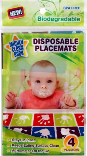 Mighty Clean Baby™ Disposable Placemats Perspective: front