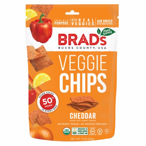 Brad's Cheddar Veggie Chips Perspective: front