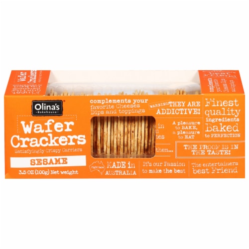 Olina's Bakehouse® Sesame Wafer Crackers Perspective: front