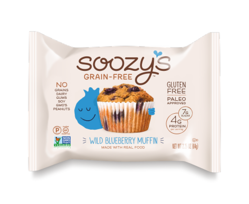 Soozy's Grain & Gluten Free Wild Blueberry Muffin Perspective: front
