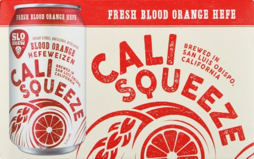 Slo Brew Cali Squeeze Blood Orange Hefeweizen Craft Beer Perspective: front