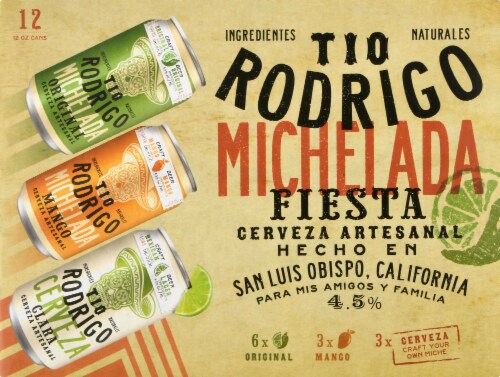 Slo Brew Tio Rodrigo Fiesta Michelada Craft Beer Variety Pack Perspective: front