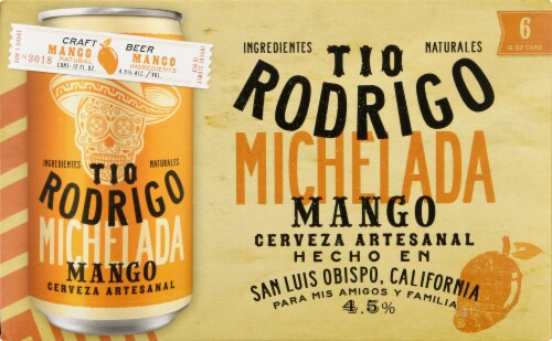 Slo Brew Tio Rodrigo Mango Michelada Craft Beer Perspective: front