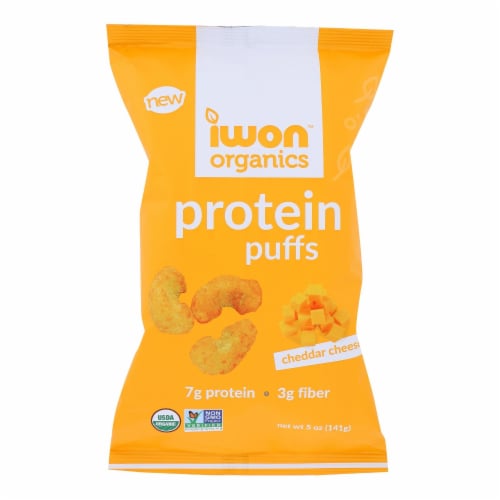 Iwon™ Organics Cheddar Cheese Puffs Chips Perspective: front