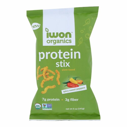 Iwon Organics Spicy Sweet Peppers Plant-Based Protein Stix Perspective: front