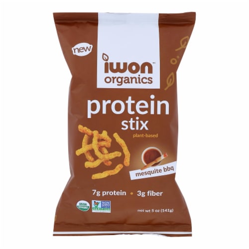 Iwon Organics Mesquite BBQ Plant-Based Protein Stix Perspective: front