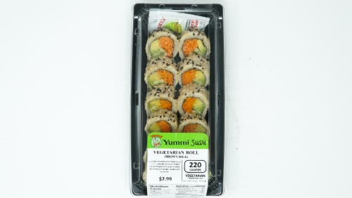 Yummi Sushi Vegetarian Roll Brown Rice Sushi Perspective: front
