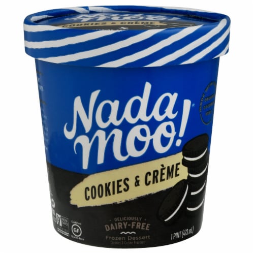 Nadamoo!® Dairy-Free Cookies & Cream Frozen Dessert Pint Perspective: front