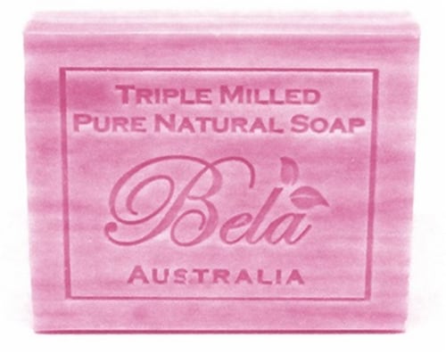 Bela Pure Natural Melon & Strawberry Soap Bar Perspective: front