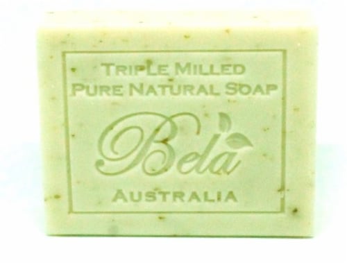 Bela Pure Natural Spearmint & Bran Soap Bar Perspective: front