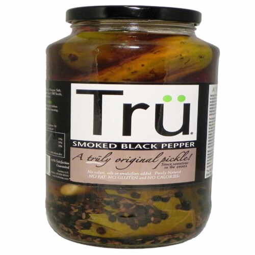 Tru Pickles 6010530 24 oz Smoked Black Pepper Pickles Jar - Pack of 6 Perspective: front