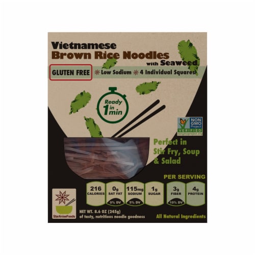 Star Anise Foods Gluten Free Brown Rice Noodles with Seaweed Perspective: front