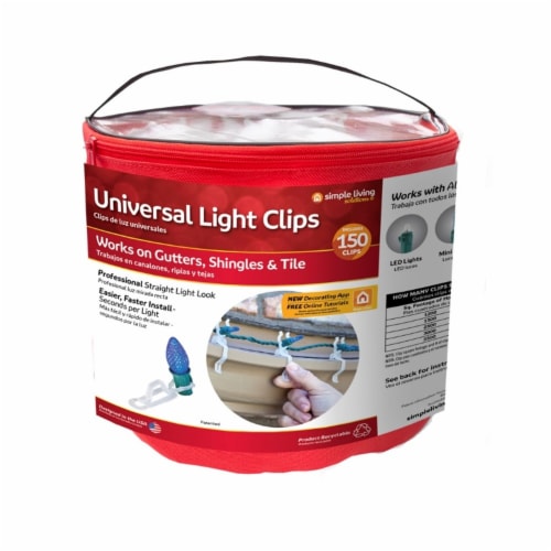 Simple Living Solutions® 150 ct Universal Christmas Light Clips Perspective: front