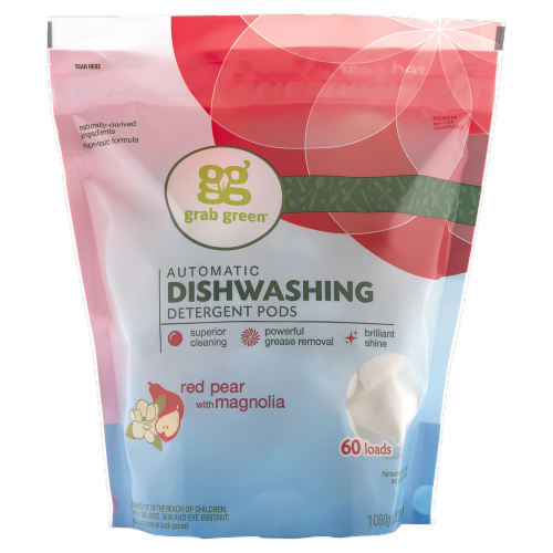 Grab Green Automatic Dishwashing Detergent Pods Red Pear with Magnolia Perspective: front