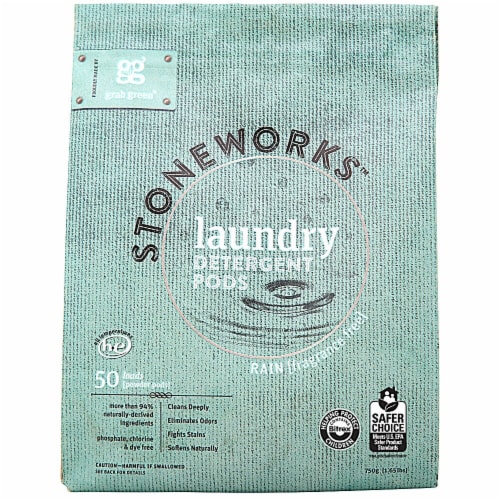 GrabGreen  Stoneworks Laundry Detergent Rain Fragrance Free Perspective: front