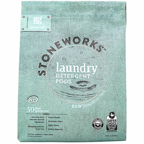 GrabGreen Stoneworks Rain Fragrance Free Liquid Laundry Detergent Perspective: front