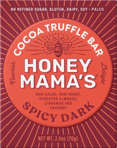 Honey Mama's Cocoa Truffle Bar - Spicy Dark Perspective: front