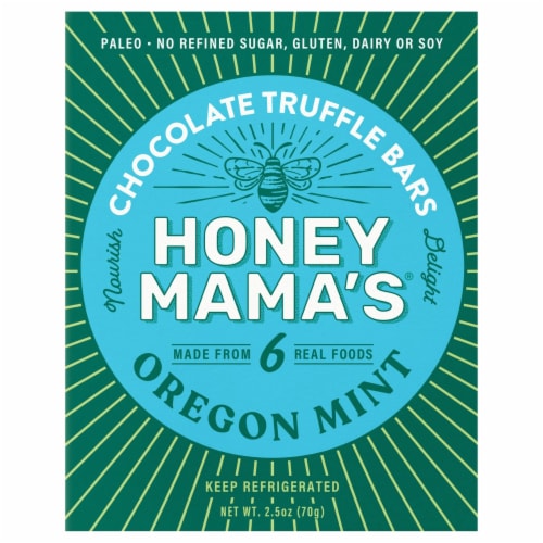Honey Mama's® Cocoa Truffle Bar - Oregon Mint Perspective: front