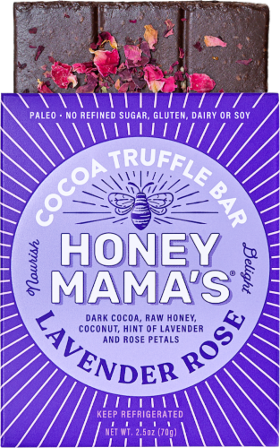 Honey Mama's® Lavender Rose Cocoa Truffle Bar Perspective: front