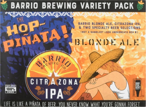 Barrio Brewing Beer Variety Pack Perspective: front