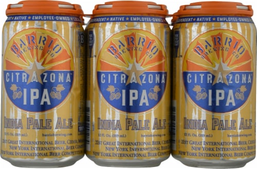 Barrio Brewing Citrazona IPA Beer Perspective: front