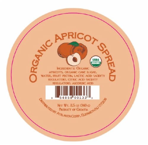 Dalmatia Organic Apricot Spread Perspective: front