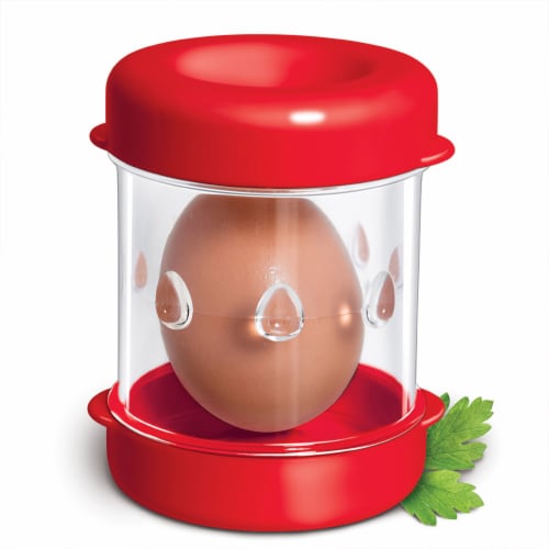 Negg Boiled Egg Peeler - RED Perspective: front