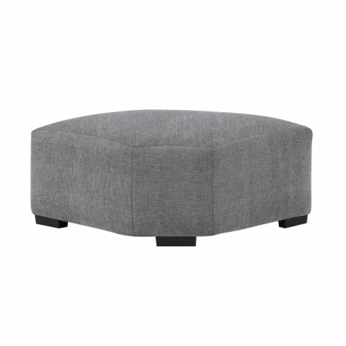 Sitswell Harmony Gray Sectional Ottoman Perspective: front
