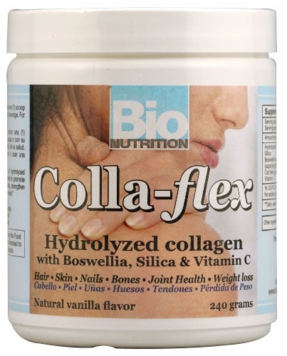 Bio Nutrition  Colla-Flex Hydrolyzed Collagen   Natural Vanilla Perspective: front