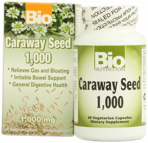 Bio Nutrition Caraway Seed Vegetarian Capsules 1000 mg Perspective: front