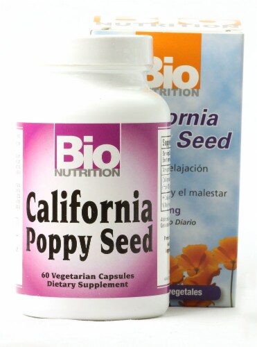Bio Nutrition California Poppy Seed Vegetarian Capsules Perspective: front