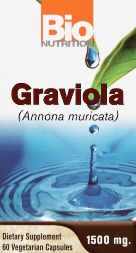 Bio Nutrition Graviola Vegetarian Capsules 1500mg Perspective: front