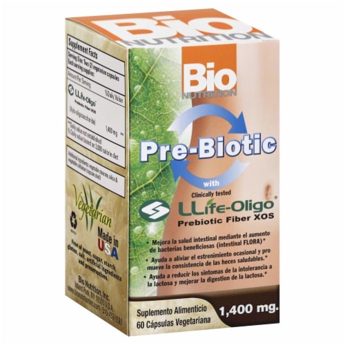 Bio Nutrition Pre-Biotic with LLife-Oligo Prebiotic Fiber XOS 1400 mg Perspective: front