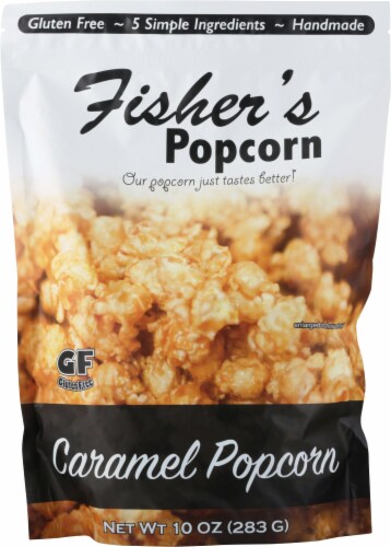 Fisher's Popcorn Caramel Popcorn Perspective: front