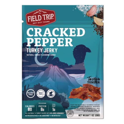 Turkey Jerky, Cracked Pepper Turkey, 2.2 oz Bag, 12 Bags/Carton Turkey Jerky, Cracked Pepper Turkey, 2.2 oz Bag, 12 Bags/Carton